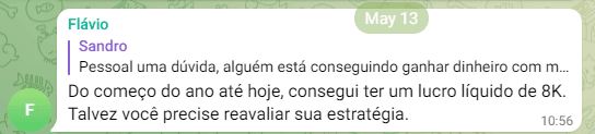 Lucro líquido de 8k em 3 meses